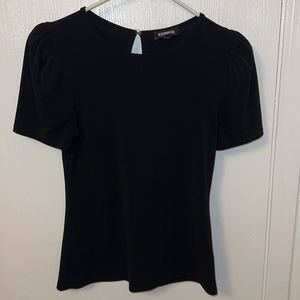 Express Puff Sleeve Blouse - Black - Size S